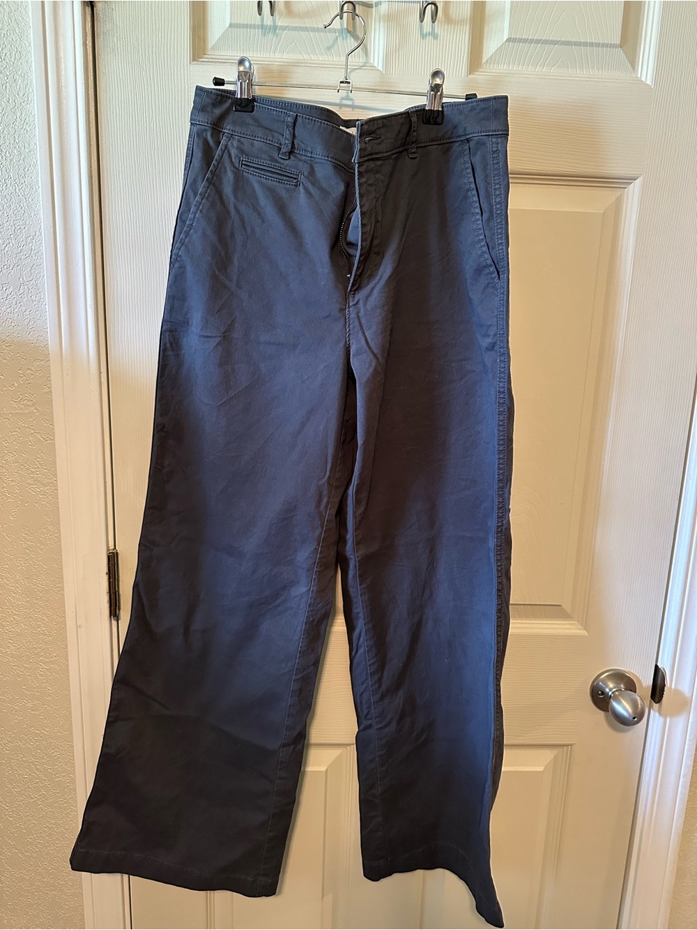 LOFT Wide Leg Pants in Bluish Gray